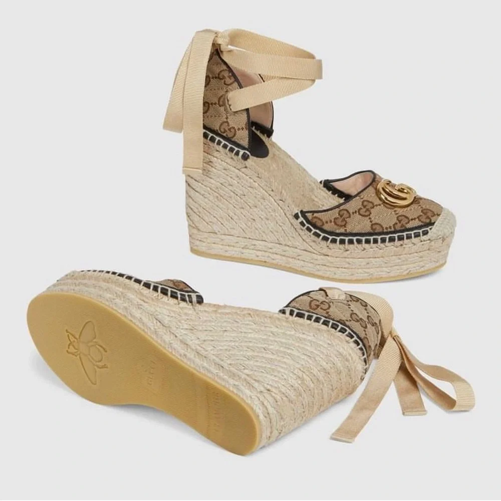 Gucci GG matelassé platform espadrille